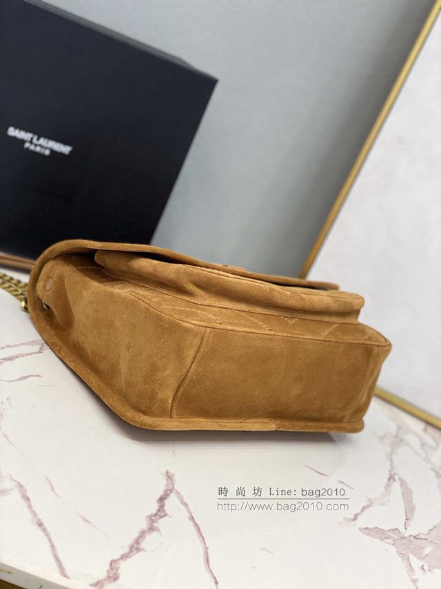 YSL爆款女士包包 聖羅蘭經典款MONOGRAM翻蓋麂皮手袋 YSL肩背斜挎包 498894  jjh1071